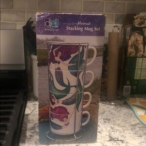 Blue and Green Stacking Mug Set for Coffee and Tea